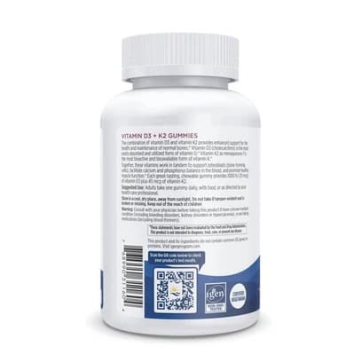 Nordic Naturals Vitamin D3+K2 Gummies - Cholecalciferol Vitamin D3 + K2, 60 Ct - Thumbnail 3