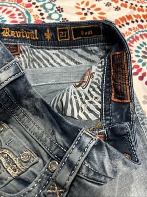 Rock Revival Jeans Size 27 X 32 Brunella Boot Distressed Light Wash - Thumbnail 5