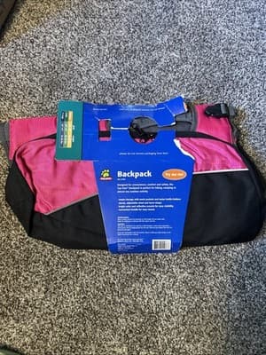 Top Paw Backpack Large 50-69 Lbs Zippered Vest Harness Pink Black Collar - Thumbnail 3