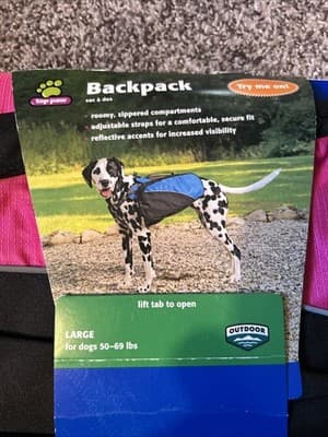 Top Paw Backpack Large 50-69 Lbs Zippered Vest Harness Pink Black Collar - Thumbnail 2