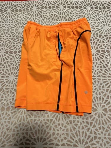 Lululemon Pace Breaker Short 9" Mens M Plaid Orange Lined Running Gym Training - Thumbnail 6