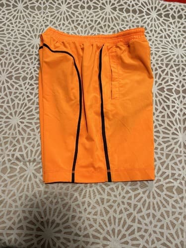 Lululemon Pace Breaker Short 9" Mens M Plaid Orange Lined Running Gym Training - Thumbnail 5