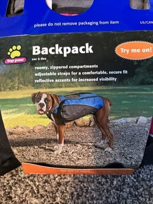 Top Paw Backpack Medium 20-49 Lbs Zippered Vest Harness Pink Black Collar - Thumbnail 2