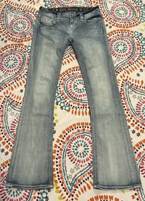 Rock Revival Jeans Size 27 X 32 Brunella Boot Distressed Light Wash - Thumbnail 2