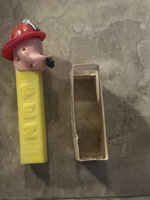 Vintage Pez Dispenser Fireman with Mustache And Hat - Thumbnail 2