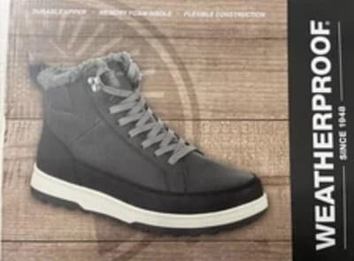 NIB Weatherproof Men's Cold Weather Sneaker Boot Shoes Dark Gray 12 - Thumbnail 2