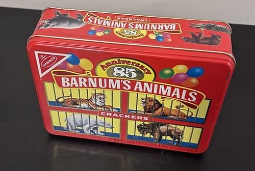 1989 Nabisco Barnums Animal Crackers Cookie Tin Container Storage Fast Shipping - Thumbnail 2