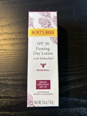 Burt's Bees Firming Face Day Lotion w/Bakuchiol Renewal 1.8 oz 51g 99% Natural
