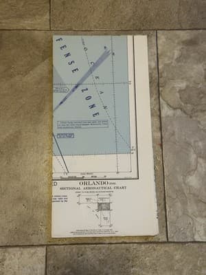WWII Sectional Aeronautical Chart Map Orlando (O-8) Restricted Jan 1943