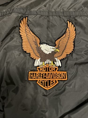 Harley Davidson Bomber Style Jacket With Liner Size Medium Vintage - Thumbnail 3