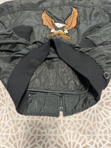 Harley Davidson Bomber Style Jacket With Liner Size Medium Vintage - Thumbnail 8