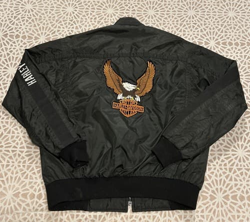 Harley Davidson Bomber Style Jacket With Liner Size Medium Vintage