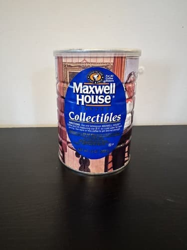 Vintage 1994 Unopened Maxwell House Coffee Tin 1 Lb Collectible Fine Art Tin