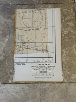 WWII Sectional Aeronautical Chart Map -Denver- (T-4) Restricted January 1943