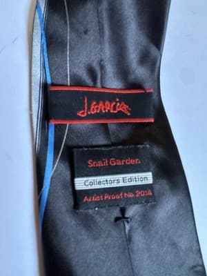 Jerry Garcia Snail Garden Collectors Edition Artist Proof 2014 XL 63x3 1/2 Tie - Thumbnail 5