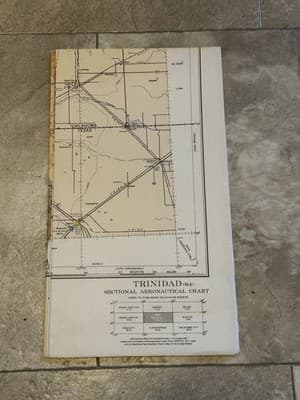 WWII Sectional Aeronautical Chart Map -Trinidad- (S-4) Restricted Feb. 1943