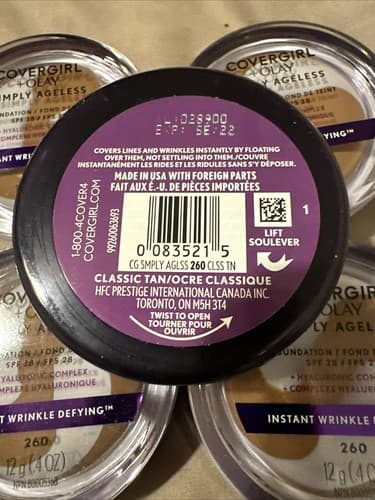 5 X Covergirl + Olay Simply Ageless Foundation Classic Tan 260 Expired - Thumbnail 3