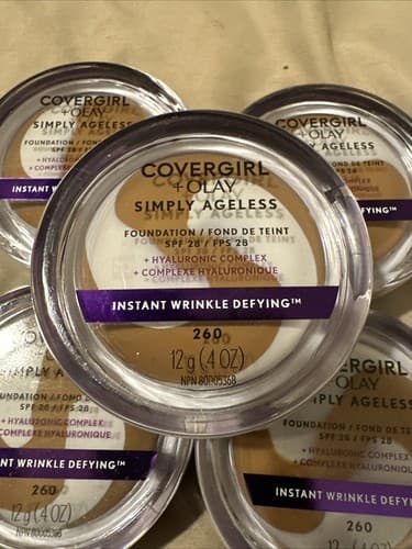5 X Covergirl + Olay Simply Ageless Foundation Classic Tan 260 Expired - Thumbnail 2