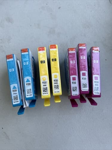 Genuine New Hp 920 Ink Magenta Cyan Yellow Mixed Lot Of 7