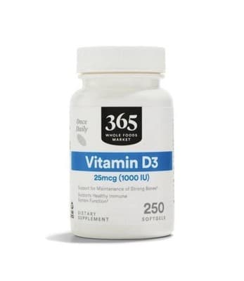 365 by Whole Foods Market, Vitamin D3 1000 IU, 250 Count Exp. 06/27