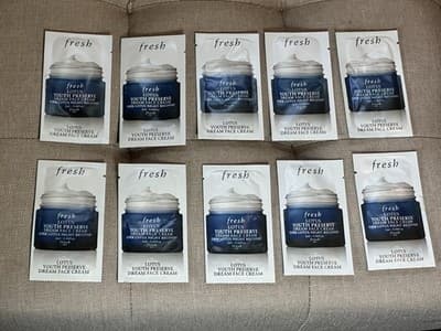 10 X FRESH Lotus Youth Preserve Dream Face Cream Travel Sample 2ml / 0.06oz/Ea