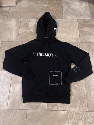 Helmut Lang Black Graphic Sz. S Hoodie 1986
