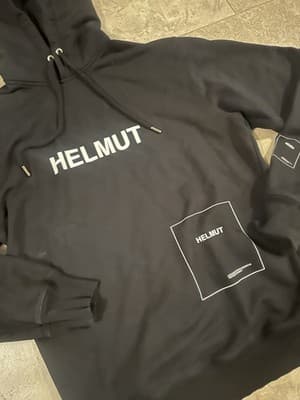 Helmut Lang Black Graphic Sz. S Hoodie 1986 - Thumbnail 2