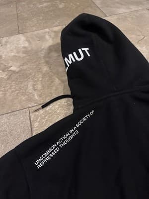 Helmut Lang Black Graphic Sz. S Hoodie 1986 - Thumbnail 9