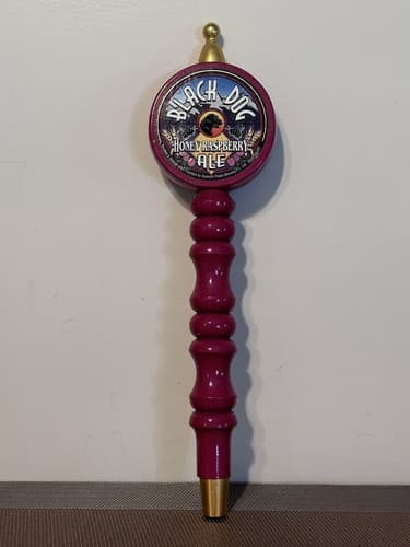 Black Dog Honey Raspberry Ale Beer Tap Handle Wooden 13 1/2"