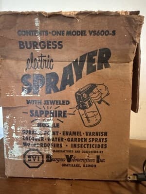 Vintage Burgess BVI Electric Sprayer with original box - Thumbnail 2