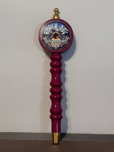 Black Dog Honey Raspberry Ale Beer Tap Handle Wooden 13 1/2" - Thumbnail 2