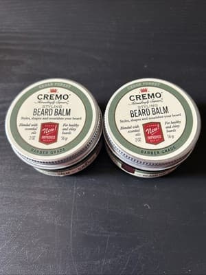 Lot 2 Cremo Styling Beard Balm Cedar Forest Tubs 2 oz Each Barber Grade Premium