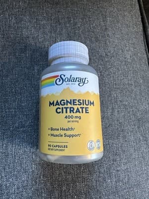 Solaray Magnesium Citrate 400 Mg 90 Capsules Expires 10/28