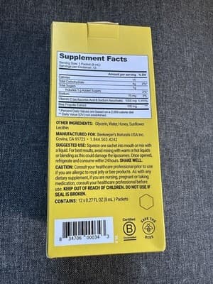 Propolis Liposomal Vitamin C by Beekeeper's Naturals, 1000mg 12 Packets 02/27 - Thumbnail 3