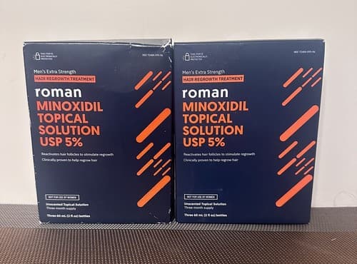 2 Roman Minoxidil Topical Unscented Solution USP 5% 3M ea New Ex: 05/24, 11/23