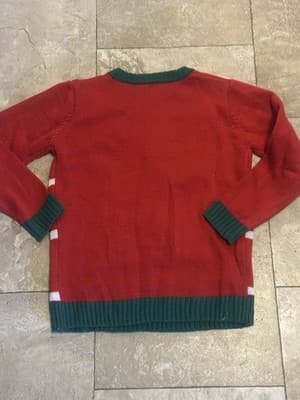 Holiday Time Kids Ugly Christmas Sweater Reindeer Sequin Rudolph M (8) - Thumbnail 3