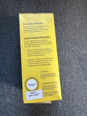 Propolis Liposomal Vitamin C by Beekeeper's Naturals, 1000mg 12 Packets 02/27 - Thumbnail 2