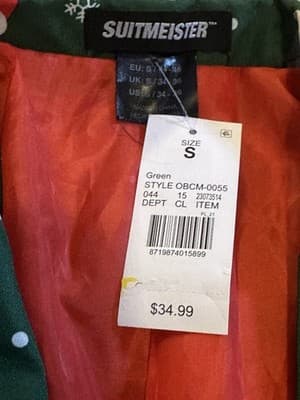 SUITMEISTER COOL SANTA PUPPY BLAZER/JACKET CHRISTMAS New With Tags, Sz. Small - Thumbnail 2