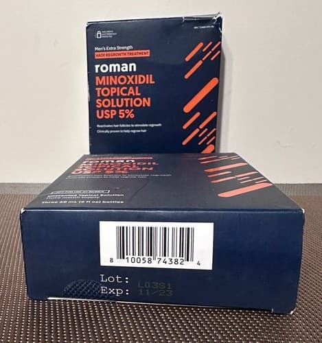 2 Roman Minoxidil Topical Unscented Solution USP 5% 3M ea New Ex: 05/24, 11/23 - Thumbnail 3