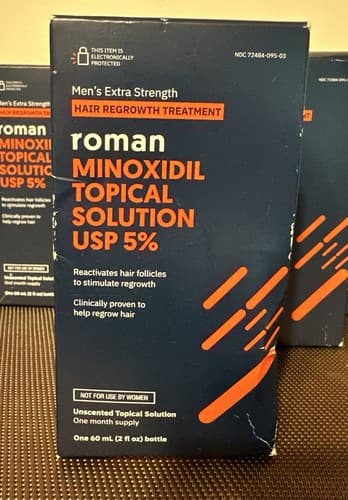 9 Month Supply Roman Minoxidil Topical Solution USP 5% Hair Growth 2oz Ex 06/24 - Thumbnail 3
