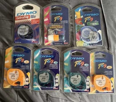 DYMO Letratag Refill Tapes Huge Lot Plastic Metallic Iron On