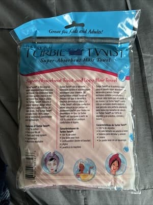 Original Turbie Twist Hair Towel Red White Stripe New in Pkg One Size Fits All - Thumbnail 2