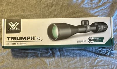 Vortex Triumph HD Riflescope 3-9x40 SFP 1" Tube Dead-Hold BDC MOA Reticle