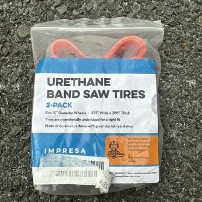 Impresa Urethane Band Saw Tires 2 Pk 12” X .875” X .095” Thick Made in USA