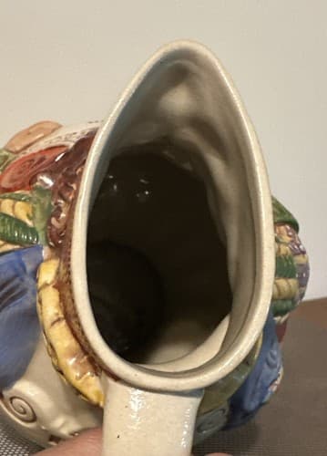 Vintage Germany Gerzit Beer Belly Innkeeper 9.5" Handled Stein Pitcher - Thumbnail 5