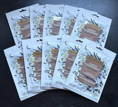 10 Love Beauty And Planet Sheet Mask Coconut & Warm vanilla. 1 Sheet Each