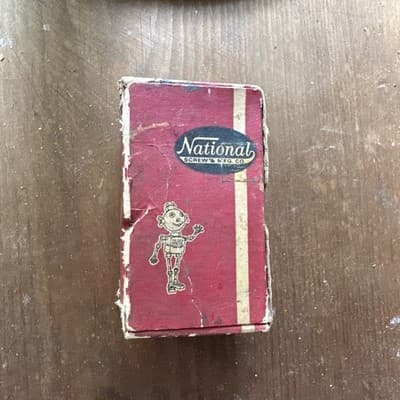 Vintage National Screw & Mfg. Red Robot Box
