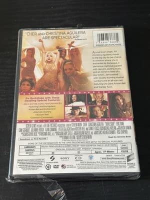 Burlesque DVD 2010 Musical Drama Film Cher Christina Aguilera New Sealed - Thumbnail 3
