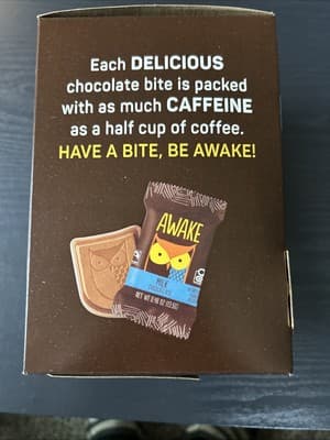 Awake Caffeinated Chocolate Energy Bites, Milk Chocolate 50 Individually Wrapped - Thumbnail 8