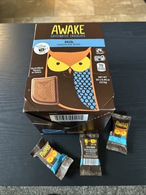 Awake Caffeinated Chocolate Energy Bites, Milk Chocolate 50 Individually Wrapped - Thumbnail 3